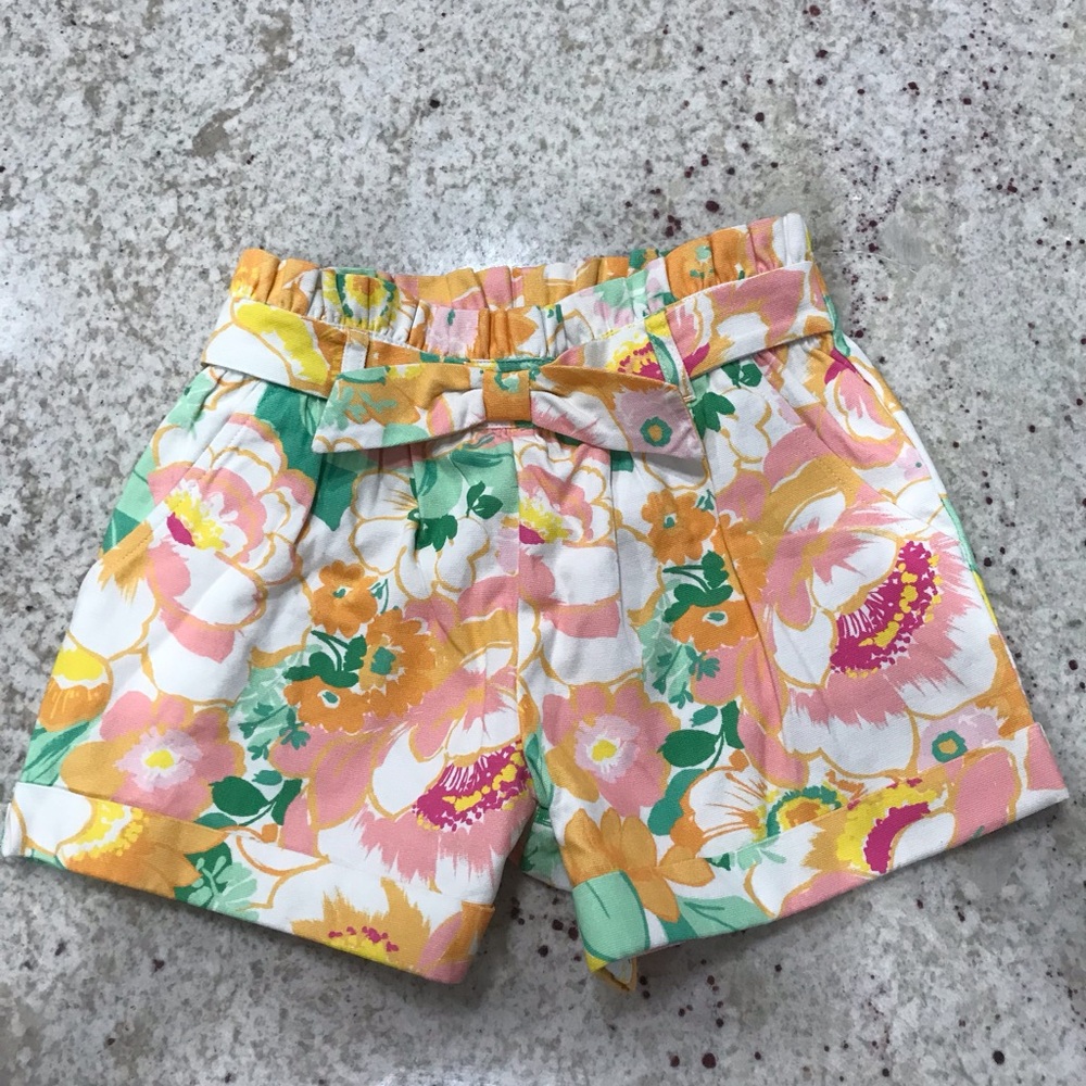 Janie and Jack Girls Floral Paper bag waist Short